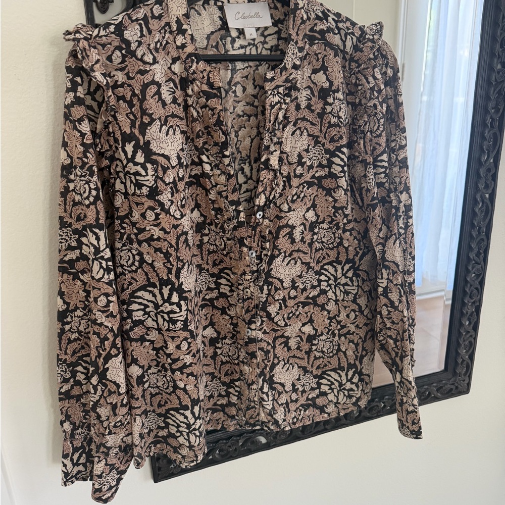 Cleobella Black Organic Cotton Blouse med